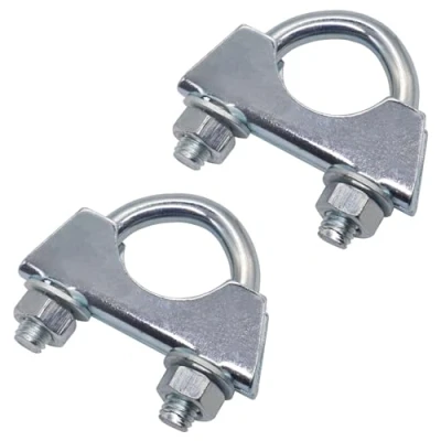 Immagine di SKIR&#039;CO (2 pezzi) fascette stringitubo per tubi con diametro di 26 mm, morsetti a U, supporti zincati