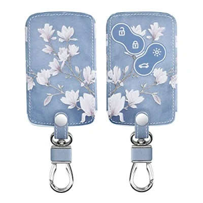 Immagine di kwmobile Coprichiave Compatibile con Renault 4 tasti (solo Keyless Go) Cover Chiave Guscio Protettivo Copri Telecomando Auto Similpelle Magnolie