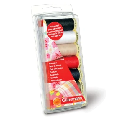 Immagine di Gütermann Set di Fili per Cucire, Polyester, Multicolore, Lunghezza: 100 Metri, 7 unità