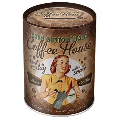 Immagine di Nostalgic Art Salvadanai retrò, 1 l, Coffee Fund Idee regalo per amanti del caffè, salvadanaio in metallo, design vintage