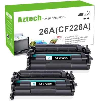 Immagine di A Aztech Cartuccia Toner Compatibile In Sostituzione di per HP 26A CF226A 26X CF226X LaserJet Pro M402DN M402N M402DNE M402DW M402D M402 MFP M426DW M426FDW M426FDN M426 (Nero, Confezione da 2)