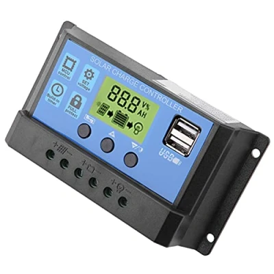 Immagine di PWM 12V/24V Regolatore di Carica Doppio Pannello Solare USB e Intelligente della Batteria del Solare, con Display LCD 10A/20A/30A( YJSS 30A)