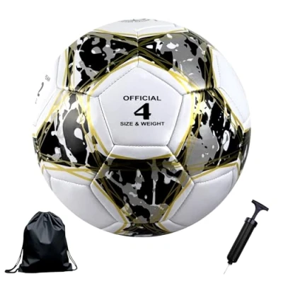Immagine di Bibykivn Pallone calcio,Pallone da Calcio Cucito, Bambino,per Amanti del Calcio,per Gioco Partita Calcio,Allenamento Indoor Team,Pallone per Allenamento (modello 5, Numero 4)