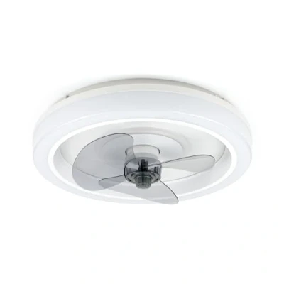 Immagine di Noaton Ventilatore da soffitto 12045W Dorado, Con Illuminazione LED max 48W, Dimmerabile 3 temperature di colore, Telecomando, Timer, Portata d&#039;aria fino a 15m3/min, Lampadario, Diametro 44 cm, Bianco