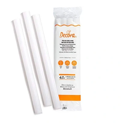 Immagine di Decora 9260157 Pioli per Torte, Polipropilene, Bianco, 4 Pezzi Ø 1,8 X 30 CM