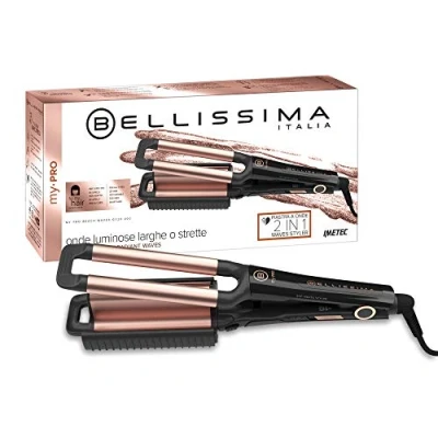 Immagine di Bellissima Imetec My Pro Beach Waves GT20 400 Piastra per Capelli Onde Larghe e Strette, Rivestimento In Ceramica, Temperatura Regolabile 160C 200C