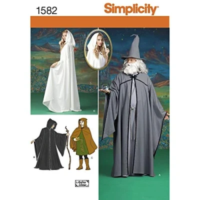 Immagine di Simplicity, US1582.A, cartamodello per Mantello con Cappuccio Adulti e Ragazzi.