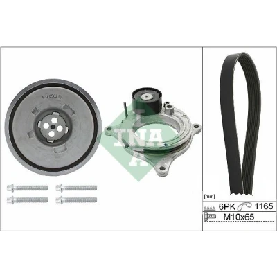 Immagine di INA 529 0488 20 Kit cinghie Poly V con puleggia albero a gomiti Controllare corsa libera generatore ed ev. sostituire BMW: 1 Hatchback, 3 Touring