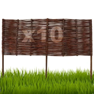 Immagine di Floranica Bordure per aiuole recinto steccato delimitatore aiuola staccionata bordura in Legno Giardino 10 Pezzi Altezza: 30cm Lunghezza: 100cm