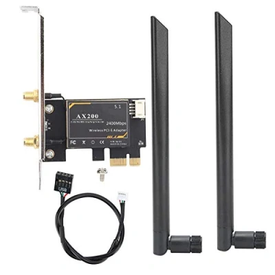 Immagine di Scheda WiFi PCIE per AX200 5G Dual Band Bluetooth 5.1 wireless con antenna 10 64 bit/per desktop PC Linux