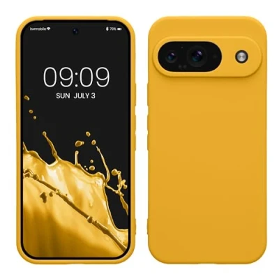 Immagine di kwmobile Custodia Compatibile con Google Pixel 9 Cover Back Case per Smartphone in Silicone TPU Protezione Gommata miele