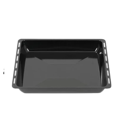 Immagine di ICQN Teglia 45,5 x 37,5 6 cm Leccarda smaltata extra profonda per forno e piano cottura Adatto Bosch, Siemens, Neff, Constructa, Flavel Resistente ai graffi inossidabile 455 375 mm