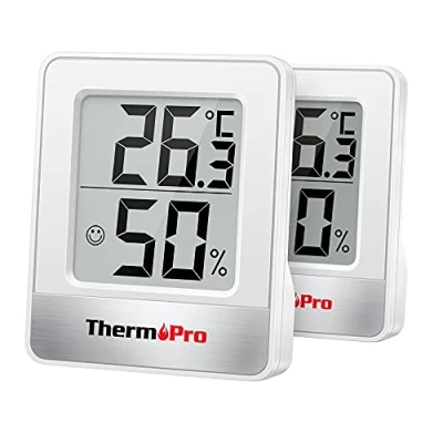 Immagine di ThermoPro TP49 2 Piccolo Igrometro Digitale Termometro Interno Dell&#039;atmosfera Monitor di Temperatura e Umidometro per il Comfort Home Office Rettile, Pezzi