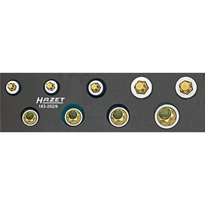 Immagine di Hazet Kit inserti giravite a bussola 3/8 (10 mm) 9 parti 163 252/9