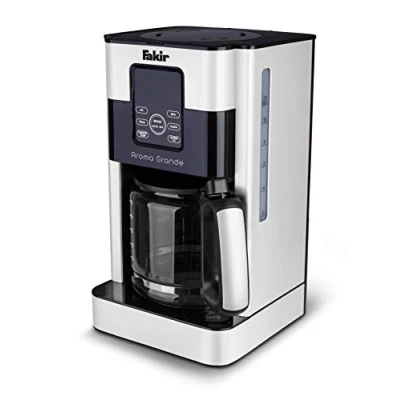 Immagine di Fakir 9231001 Macchina da caffè Aroma Grande, con brocca in vetro, display touch, indicatore del livello dell&#039;acqua, fino a 12 tazze, colore: Bianco 1000 Watt