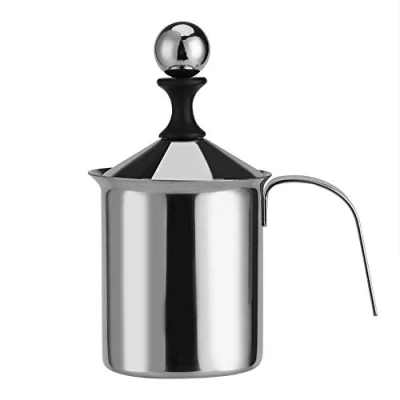 Immagine di Montalatte Manuale Montalatte, 400ML / 800ML Acciaio Inossidabile Palmare Creamer Doppio Schiuma Mesh Mixer, Per Caffè, Latte, Caffè Caldo Al Cioccolato, Cappuccino, Scrematrice Di