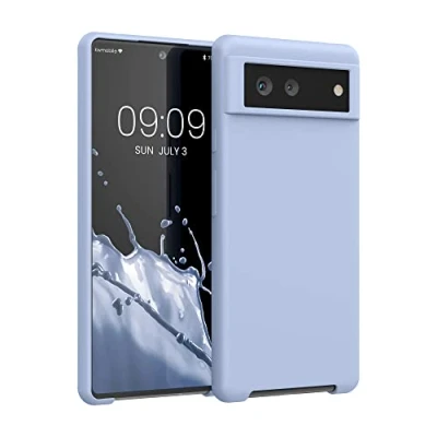 Immagine di kwmobile Cover per Google Pixel 6 Custodia Back Case Smartphone in Silicone TPU Protezione Gommata blu chiaro matt