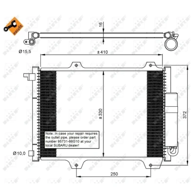 Immagine di NRF EASY FIT 35907 Condensatore con essiccatore, anello tenuta 15,5 10 Alluminio 410 SUZUKI: IGNIS 2