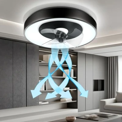Immagine di Aigostar Ventilatore da Soffitto Smart con Luce, Compatibile Alexa, LED 40W, 4400LM, 2700K 6500K Dimmerabile, Plafoniera Telecomando e Gateway, 6 Velocità, φ50CM