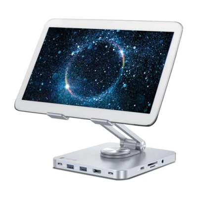 Immagine di Techly 368307 Supporto per Tablet Hub Docking Station USB C™ 8 in 1 Silver