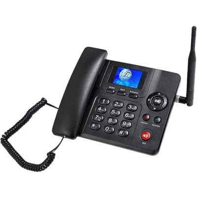 Immagine di Telefono da tavolo Wireless Full Netcom 4G Schermo a colori, Dual Sim Wifi Bluetooth con radio FmLinea fissa cordless nera Fm, Sim, Sms Linea Funzioni vivavoce