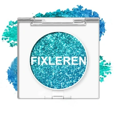 Immagine di Fixleren Palette di ombretti con glitter, camaleonte, eyeshadow, effetto metallizzato Changing, glitter olografici a lunga durata, ombretto multicromo, trucco per palcoscenico/feste. (blu)