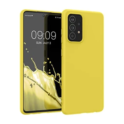 Immagine di kwmobile Custodia Compatibile con Samsung Galaxy A52 / 5G A52s Cover in Silicone TPU Back Case per Smartphone Protezione Gommata Giallo radiante