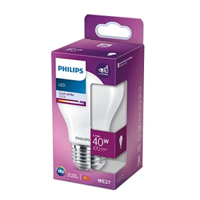 Immagine di Philips Lighting 76249001 LED (monocolore) ERP F (A G) E27 4.5 W = 40 Bianco neutro (Ø x L) 6 cm 11 1 pz.