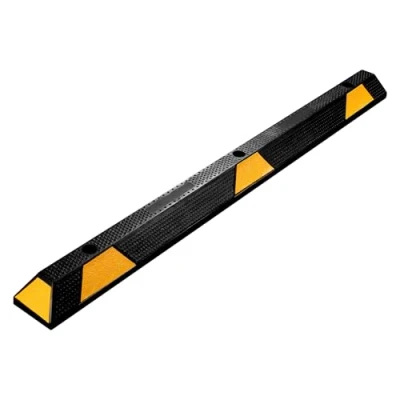 Immagine di Wiltec Delimitatore di parcheggio, battiruota in gomma 1650x150x100mm con fasce rifrangenti, Fermaruota