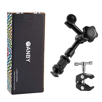 Immagine di WANBY Braccio Magico a Frizione Articolata da 7 Pollici e clip Pinza Regolabile Super Rod con Filettatura 1/4&quot; 3/8&quot; per Attrezzatura Fotografica DSLR Monitor LCD Luci Flash LED