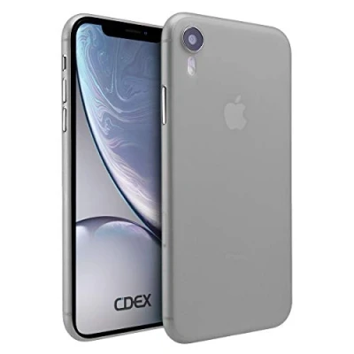 Immagine di doupi UltraSlim Custodia per iPhone XR (iPhone 10r) 6,1 Pollici, Satinato fine Piuma Facile Mat Semi Trasparente Cover, Grigio