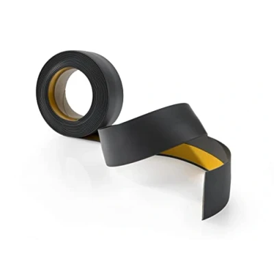 Immagine di Profilo di transizione Striscia Autoadesiva copertura a pavimento per uso interno in PVC Flessibile Piatto Larghezza 40 mm Lunghezza 5 metri Grigio Scuro
