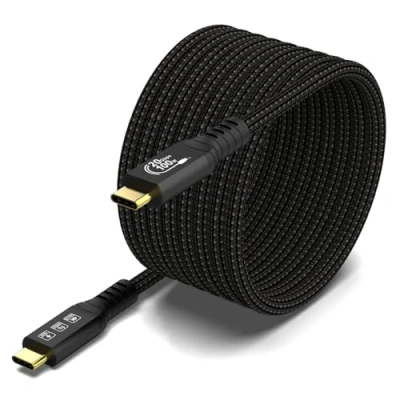 Immagine di YIWENTEC Cavo USB C 3.2 Gen2 x 2 Type Charging Cable, 20 Gbps Data Transfer, 100 W V/5 A Fast 4K @ 60Hz Video Transfe (straight, 5M)