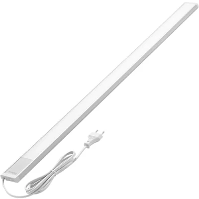 Immagine di Oktaplex Riva Luce piatta sottopensile LED cucina 1110lm bianco caldo 90cm argento con interruttore 15W 230V