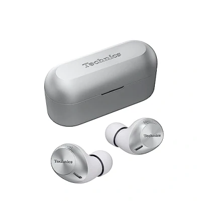 Immagine di Technics EAH AZ40M2ES Auricolari Wireless con Noise Cancelling, Bluetooth Multipoint 3 Dispositivi, Confortevoli In Ear, Cuffie Microfono Integrato, Adattabili,Argento