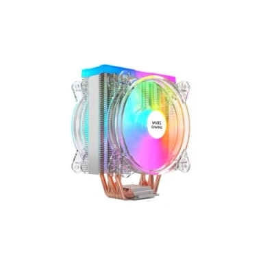 Immagine di Mars Gaming MCPU66, Dissipatore CPU Triplo ARGB. 6 Heatpipes HCT, TDP 220W, 2x Ventole 120mm, Trasparenti