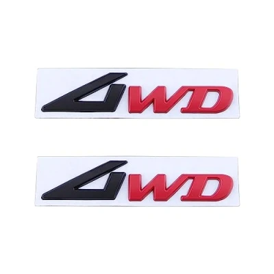 Immagine di 2 adesivi per auto 4WD con emblema laterale posteriore bagagliaio, decalcomanie tutte le (nero rosso)