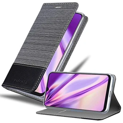 Immagine di Cadorabo Custodia Libro per Samsung Galaxy A50 in GRIGIO NERO con Vani di Carte, Funzione Stand e Chiusura Magnetica Portafoglio Cover Case Wallet Book Etui Protezione