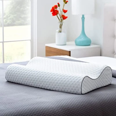 Immagine di Linenspa cuscino memory foam cervicale con carbone di bambù, per domire, infuso attivato