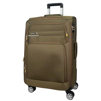 Immagine di MY TRAVEL BAG Valigia a mano in tessuto, Valigetta da viaggio, trolley espandibile con ruote gemellate (M/L/XL/XXL o set 4) bagagli morbidi, cachi, Handgepäck (55cm), tessuto