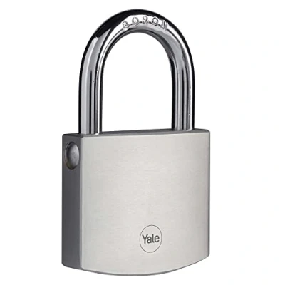 Immagine di Yale Lucchetto in ottone di alta sicurezza con finitura cromata Y120B/60/135/1 corpo 60mm, arco acciaio indurito al Boro, 3 chiavi