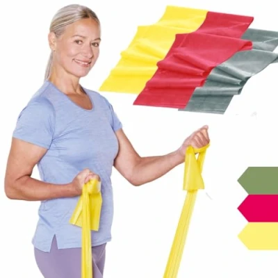 Immagine di Thera Band Elastici per Esercizi in Lattice, Leggeri, Colore: Giallo/Rosso/Verde