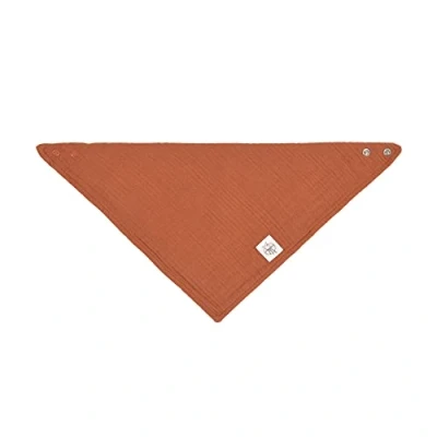 Immagine di LÄSSIG bavaglino per bambini in mussola GOTS certificata, a triangolo cotone con bottone pressione doppio strato/Muslin Bandana rust