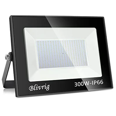 Immagine di Blivrig 300W Faretto LED da Esterno, 30000LM Proiettore Faro LED, Bianco Freddo 6000K,Impermeabile IP66 Fari Lampada Luce di Sicurezza Potente Super Luminosa per Giardino Corridoio Cortile