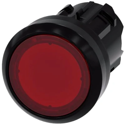 Immagine di Siemens 3SU10010AB200AA0 3SU1001 0AB20 0AA0 Pulsante illuminato Piatto, Anello frontale in plastica Rosso 1 pz.