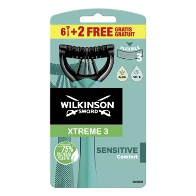 Immagine di Wilkinson Xtreme 3 Pure Sensitive Lamette da barba, confezione 8 pezzi