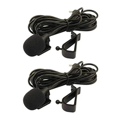 Immagine di Futheda 2 pezzi 3,5 mm microfono esterno Assemblaggio per unità principale autoveicoli Autoradio Bluetooth Radio stereo GPS DVD, con cavo da 3 m