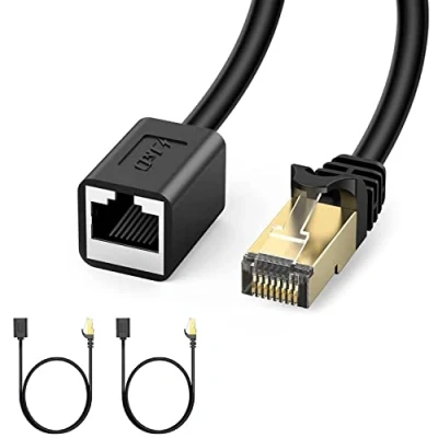 Immagine di J&amp;D 2 Confezioni Cavo di Rete Prolunga, CAT 6 Adattatore Estensore Ethernet Supporta 6/ CAT5e/ Cat5 Modelli, RJ45 Fili Riparati Maschi a Femmine 0.9 Meter