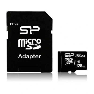 Immagine di Silicon Power Scheda di memoria MicroSD SDXC UHS I 128 GB, classe 10, con adattatore, fino a 85 MB/s in lettura