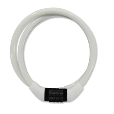 Immagine di Crazy Safety Lucchetto da Bici per Bambini Catena Resistente alle Intemperie a Combinazione Facile Usare Cavo Antifurto Accessori (Bianco)